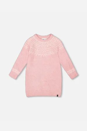 Deux par Deux Girl Knitted Dress with Norvegian Jacquard - Child