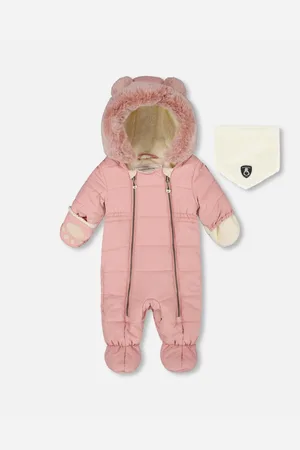 Deux par Deux Baby Girl One-Piece Baby Layette Snowsuit Designed for Car Seat - Baby