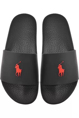 Ralph Lauren Men Slippers - Logo Sliders Black