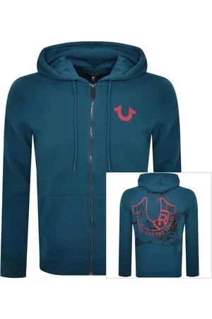 True Religion Edgy Logo Full Zip Hoodie Sweatshirt