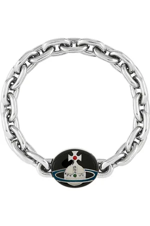 VIVIENNE WESTWOOD Mini Bas Relief gunmetal-tone and Swarovski crystal chain  bracelet