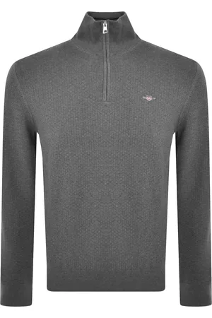 GANT Half Zip Textured Knit Jumper