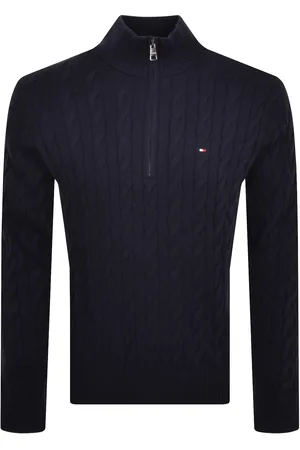 Tommy Hilfiger Quarter Zip Cable Knit Jumper