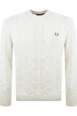 Fred Perry Chunky Cable Knit Jumper Ecru