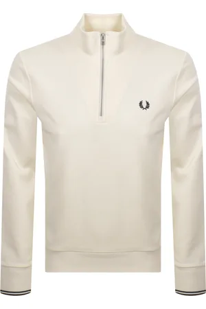 Fred Perry Half Zip Sweatshirt Ecru