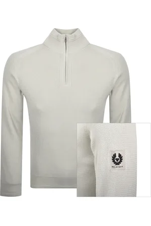 Belstaff Guide Quarter Zip Jumper Stone