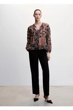 MANGO Ruffle bow blouse - 0 - Women