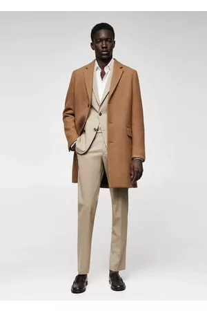 MANGO Men Long Coats - Long recycled wool coat - XS - Men