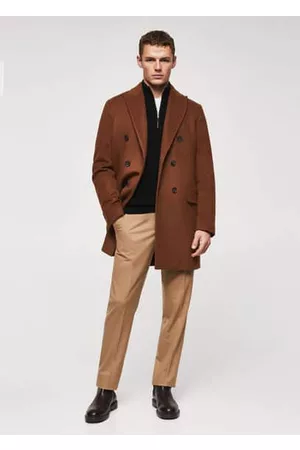 MANGO Men Coats - Wool double-breasted coat - XS - Men