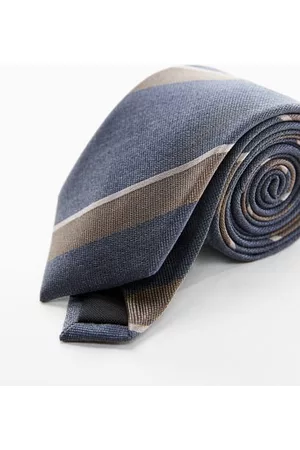 MANGO Striped silk tie - One size - Men