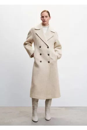 MANGO Double-breasted wool coat /pastel grey - XXS - Women