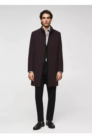 MANGO Men Coats - Wool funnel neck coat - XS - Men