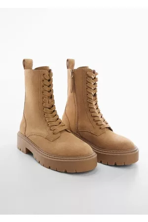 MANGO Leather lace-up boots - 5 - Women