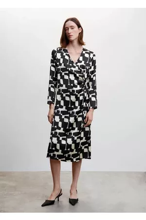 MANGO Printed satin dress - 0 - Women