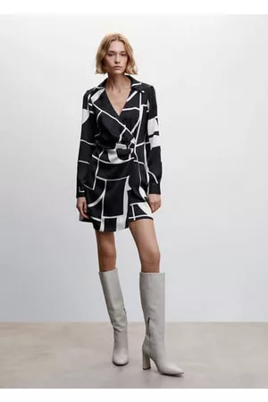 MANGO Printed satin dress - 0 - Women