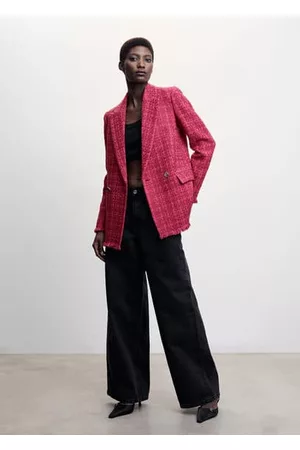 MANGO Women Blazers - Textured regular fit suit blazer - XXS - Women