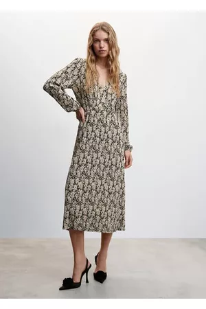MANGO Textured printed dress - 0 - Women