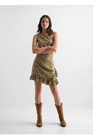 MANGO Women Asymmetrical Dresses - Asymmetric ruffled dress - XXS - Teenage girl
