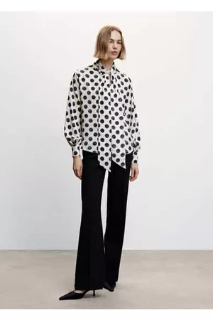 MANGO Bow polka-dots blouse - 0 - Women
