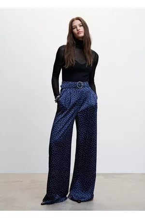 MANGO Satin palazzo pants - 1 - Women