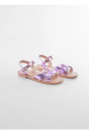 MANGO Girls Sandals - Criss-cross straps sandals /pastel purple - 10Â½ - Kids