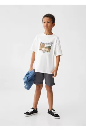 MANGO Printed cotton-blend T-shirt - 5-6 years - Kids