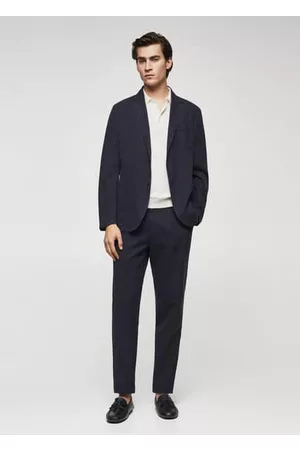 MANGO Slim fit linen cotton-blend blazer - 36 - Men