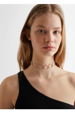 MANGO Interwoven hoops necklace - One size - Teenage girl