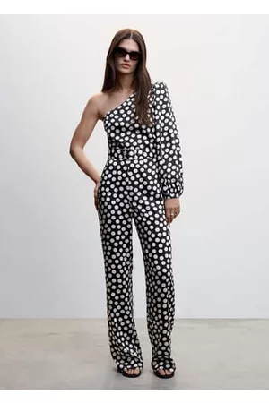 MANGO Polka dots asymmetric jumpsuit - XXS - Women