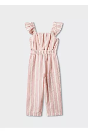 MANGO Striped cotton jumpsuit - 6 - Kids