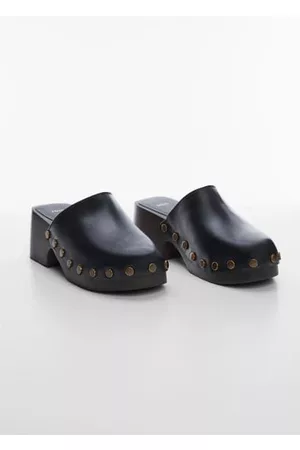MANGO Women Clogs - Studded leather clog - 6 - Women