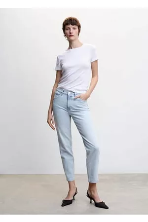 MANGO Women High Waisted Jeans - Mom high-waist jeans - 14 - Women