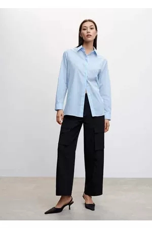 MANGO Essential cotton-blend shirt - 4 - Women