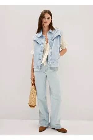 MANGO Denim vest with seams - XXS - Women