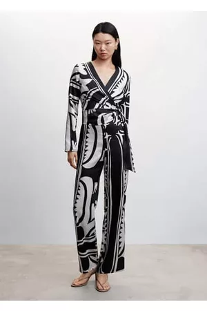 MANGO Women Printed Dresses - Buckle print jumpsuit - XXS - Women
