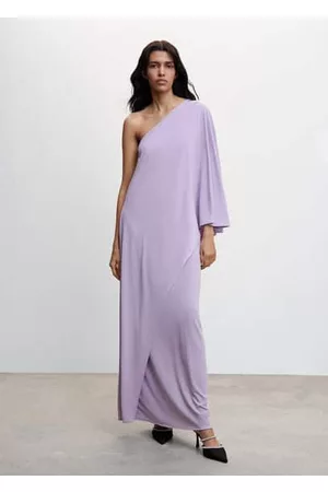 MANGO Asymmetrical sleeve dress /pastel purple - 2 - Women