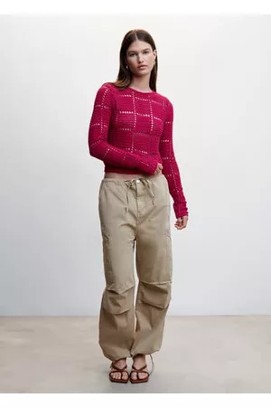 MANGO Women Sweaters - Openwork knit sweater - XXS - Women