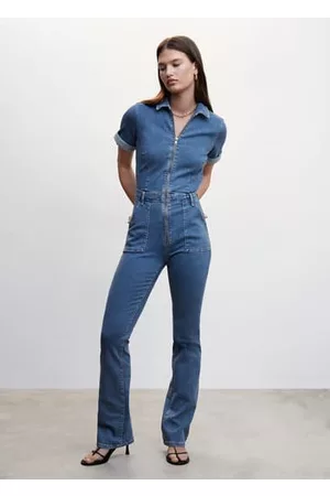 MANGO Women Jeans - Denim jumpsuit with zipper - XXS - Women