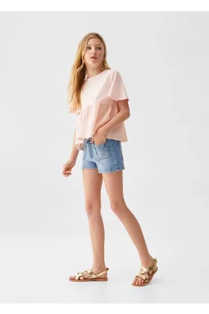 MANGO Girls Shorts - Denim shorts with pockets - 6 - Kids