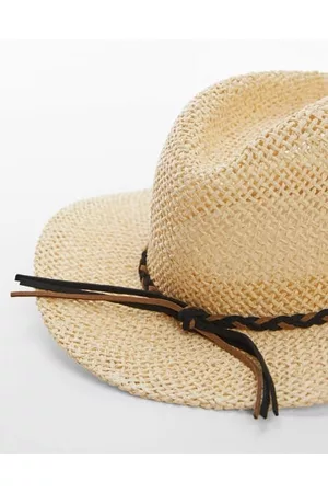 MANGO Women Hats - Natural fiber hat with cord - One size - Women