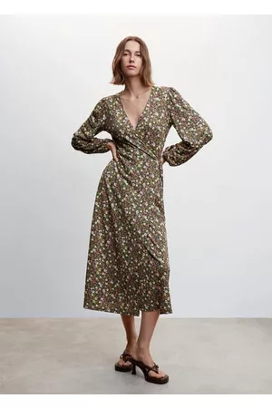 MANGO Printed cut-out detail dress - 0 - Women