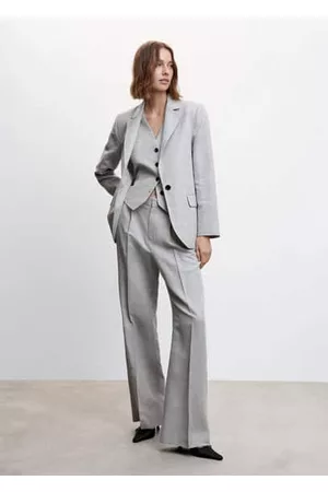 MANGO Linen suit trousers - 1 - Women