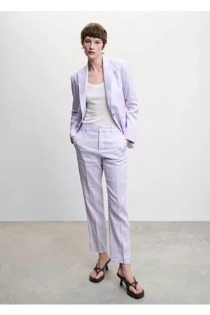 MANGO 100% linen suit trousers /pastel purple - 2 - Women