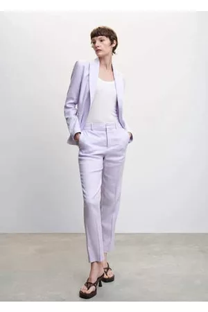 MANGO 100% linen suit blazer /pastel purple - 2 - Women
