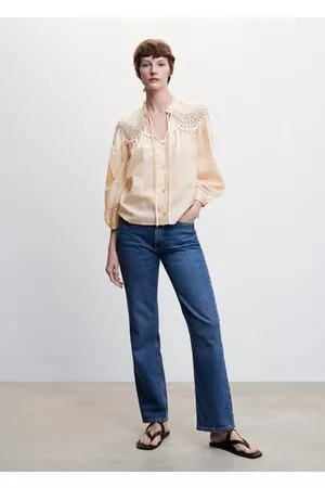 MANGO Embroidered cord blouse - 4 - Women