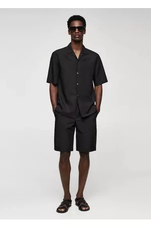 MANGO Cotton pleated Bermuda shorts - 30 - Men