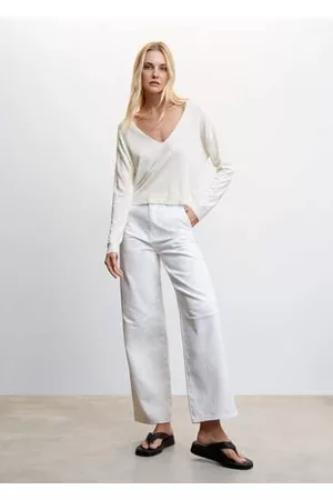 MANGO V-neck fine knit sweater - XXS - Women