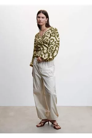 MANGO Women Blouses - Printed puff sleeve blouse - 0 - Women