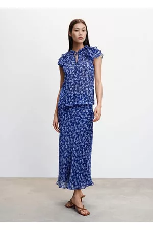 MANGO Women Blouses - Floral ruffled blouse - 0 - Women