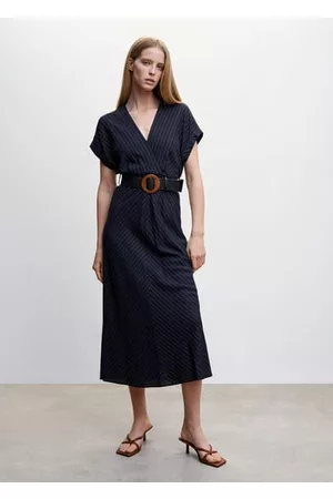 MANGO Women Printed Dresses - Pinstripe print dress - 0 - Women